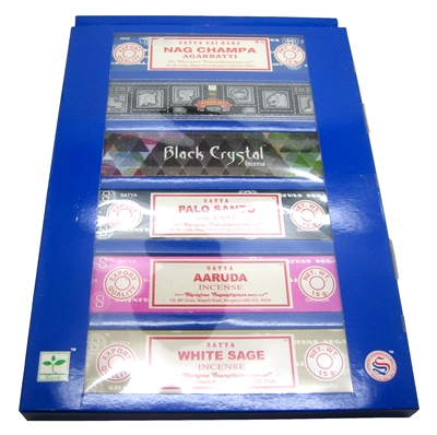 Satya Assorted Variety Gift Pack of 6 Incense (NC, SH, BC, PS, Aaruda, WS)