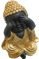 Black Buddha with Gold clothing - See No Evil