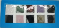 10 Hand Carved Stone Pyramids Set - Assorted Stones