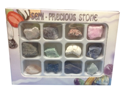Semi Precious Stones or Gems Set - Natural/Rough, rose quartz, agate, aventurine