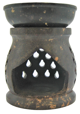 Dark Brown Soap Stone Tealight Oil Burner