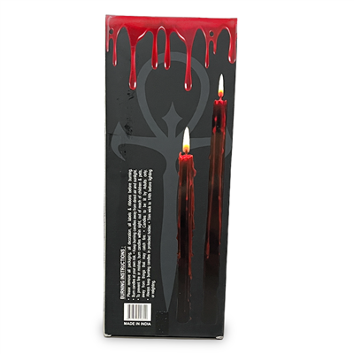 Blood Candle, Black Taper Candles that Bleeds Red when Lit. Pack of 4  Candle