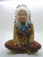American Sitting Chief Indian with Pipe Medium