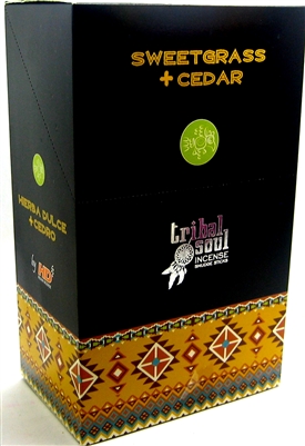 Tribal Soul - SWEETGRASS + CEDAR - Incense Smudge Sticks (Box of 12 Packs)