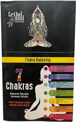 Tribal Soul - 7 CHAKRA - Incense Smudge Sticks (Box of 12 Packs)