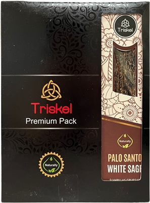 Triskel Naturally Line - Palo Santo White Sage - (Box of 12 packs of 9 sticks)