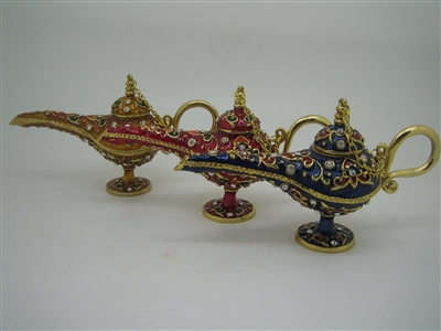 Red Aladdin Genie Lamp - Bejeweled Trinket Box