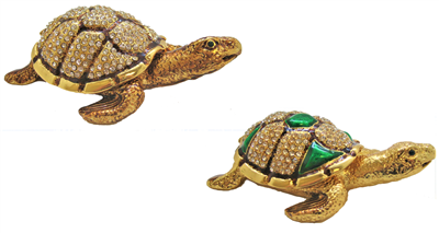 Sea Turtle - Bejeweled Trinket Box - Select an Option