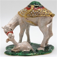 Camel with Calf Trinket Box Bejeweled