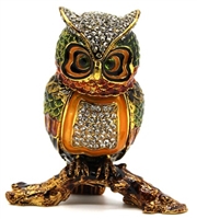 Large Multicolored Owl Bejeweled Trinket Boxï¿½(Out of Stock)