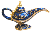 Blue Genie Lamp- Bejeweled Trinket Box