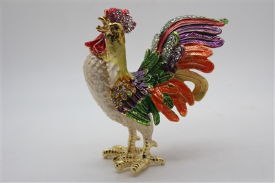 Rooster w/ jewels 4" trinket. TRNK-4240-2