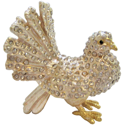 White Pheasant - Bejeweled Trinket Box