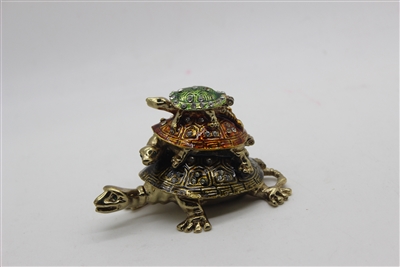 3 Turtles on top of each other Trinket Box 3.5" TRNK-4690