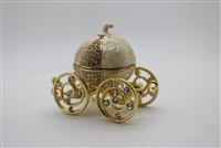 Gold/pearl pumpkin carriage Trinket box 2.5" TRNK-5017