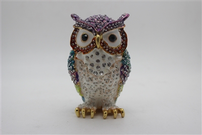 Owl w/ jewels 3.5" trinket TRNK-5125