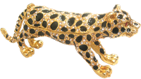 Yellow Leopard - Bejeweled Trinket Box - TRNK-5882-Yellow