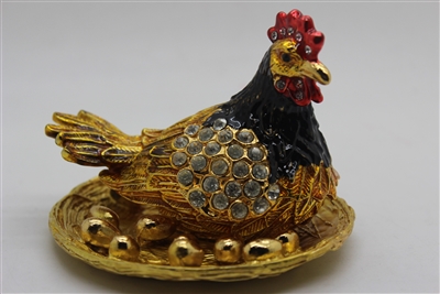 Rooster w/eggs trinket 3" TRNK-6521