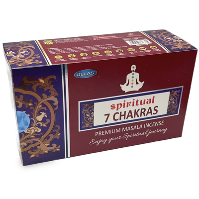 ULLAS, Spiritual 7 Chakras, Incense Sticks (15 gm x 12)