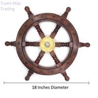 Wood Nautical Ship Wheel 18" Diameter