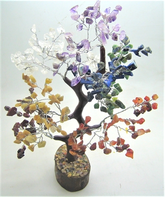 Wood Based Quartz Tree (Large) Multicolored Stones