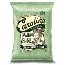 Carolina Kettle Potato Chips, Cream Cheese and Chive ~ 5 oz