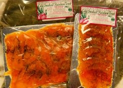 smoked trout filet, home delivery, raleigh, durham, chapel hill, cary, sunburst trout, smoked fish, fish snacks,