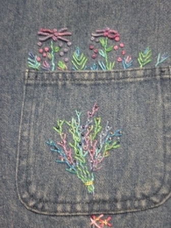 Stick and Stitch Denim Pockets Embroidery Pattern, Sulky, Stitched
