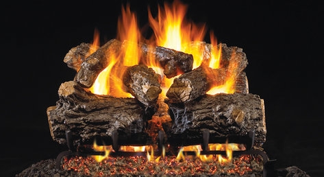 Peterson Real Fyre Vented Gas Log Set Burnt Rustic Oak