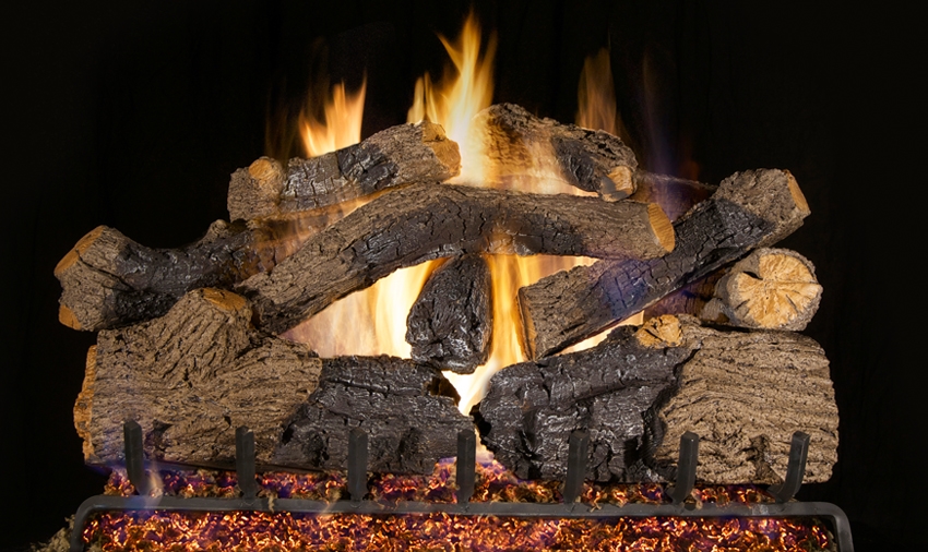 Peterson Real Fyre Vented Gas Log Set Charred Grizzly Oak