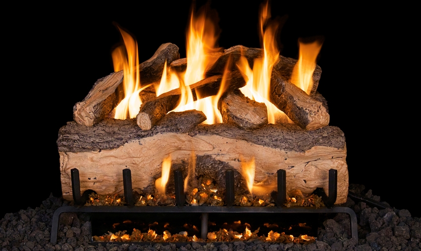 Peterson Real Fyre Vented Gas Log Set Mountain Crest Split Oak