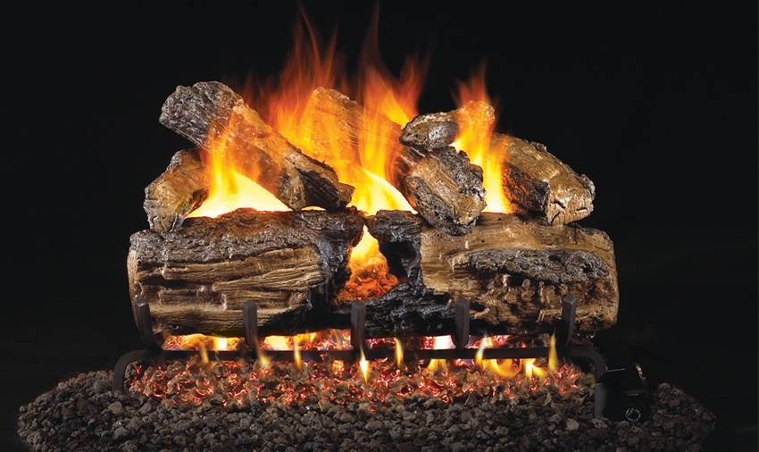 Peterson Real Fyre Outdoor Gas Log Set Burnt Split Oak