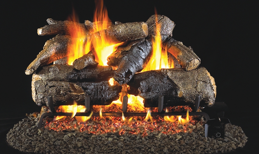 Peterson Real Fyre Outdoor Gas Log Set Charred American Oak