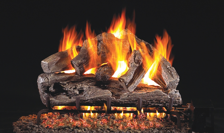Peterson Real Fyre Outdoor Gas Log Set Rugged Oak