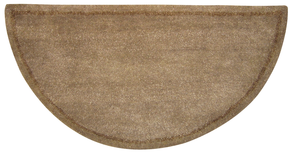 Uniflame Beige Hand-Tufted 100% Wool Hearth Rug