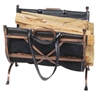 Uniflame Antique Copper Log Rack with Leather Carrier