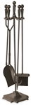 Uniflame Specialty Line Bronze 5 Piece Fireset with Ball Handles and Pedestal Base