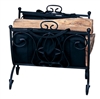 Uniflame Heavy Black Wrought Iron Log Rack with Canvas Carrier