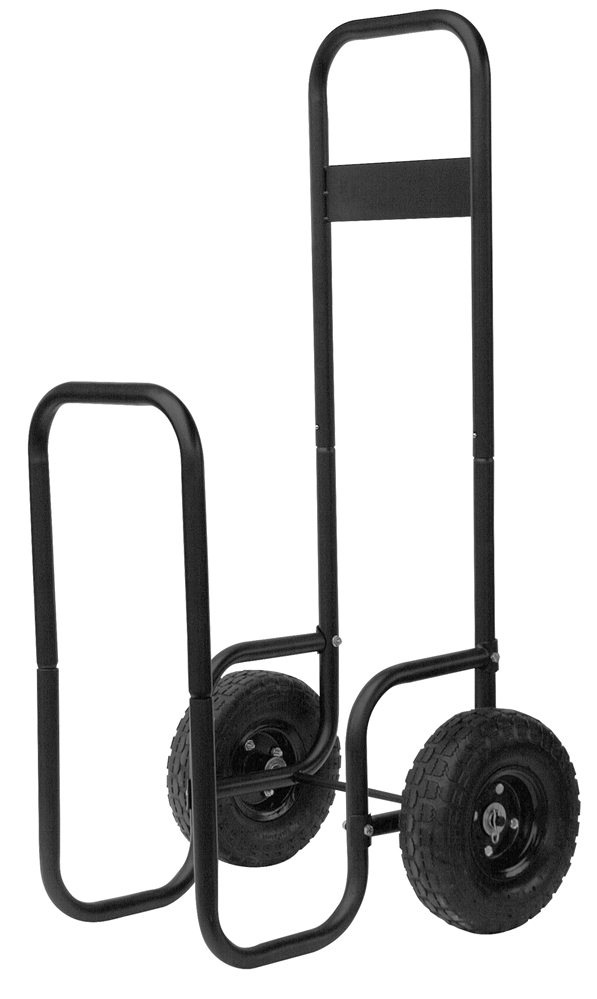 Uniflame Large Black Log Rack with Oversized Wheels