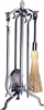 Uniflame Pewter 5 Piece Fireset with Crook Handles