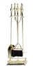 Uniflame Specialty Line Polished Brass 5 Piece Fireset with Rectangular Base