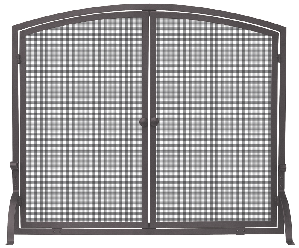 Uniflame Single Panel Bronze Fireplace Screen with Doors