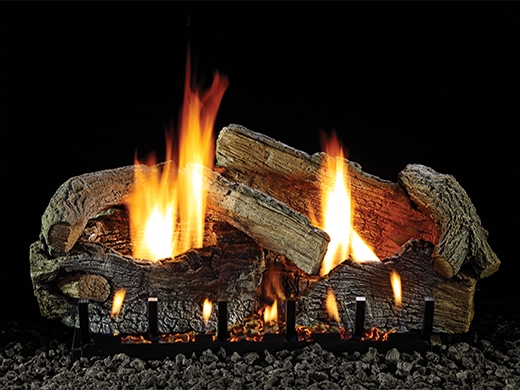 White Mountain Hearth by Empire Vent Free Gas Log Set Stacked Aged Oak