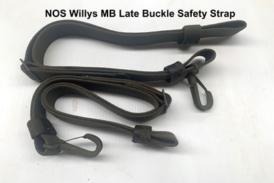 NOS WILLYS MB LATE BUCKLE TYPE  SAFETY STRAP  WWII JEEP M.V. SPARES  ARMY JEEP PARTS