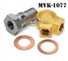WWII JEEP PARTS, MVK-1077 MASTER CYLINDER OUTLET ASSEMBLY- 637604 , 637606, 637605, A-557 MB GPW M.V. SPARES www.mvspares.com