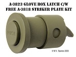 MILITARY WWII JEEP MB GPW LATCH - GLOVE BOX A-3823 and A-3818 Glove Box Latch Striker Plate Kit