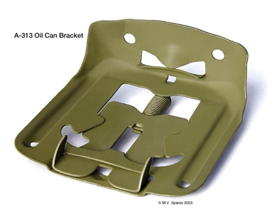 MILITARY WWII JEEP MB GPW CJ-2A CJ-3A CJ-3B CJ-5 BRACKET - OIL CAN A-313  ARMY JEEP PARTS  www.mvspares.com