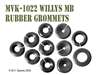 MILITARY WWII JEEP MB GPW MB GROMMET SET - RUBBER MVK-1022