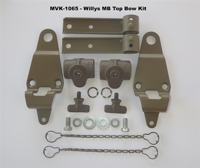 WWII JEEP MB TOP BOW BRACKET KIT, PIVOT AND BRACKET, WWII JEEP PARTS