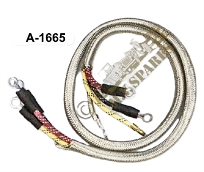 WWII JEEP PARTS, HEAD LAMP WIRING HARNESS, A-1665 GPW-14425 WIRE BRAIDED MB GPW  ARMY JEEP PARTS